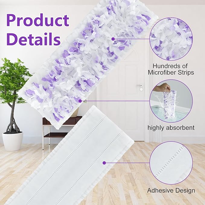 Power Mop Refills for Power Mop Multi-Surface Mop，Power Mop Pads for PowerMop Wood Mop,Compatible with Power Mop，Power Mop Pads Refills for Floor Cleaning,24 Count