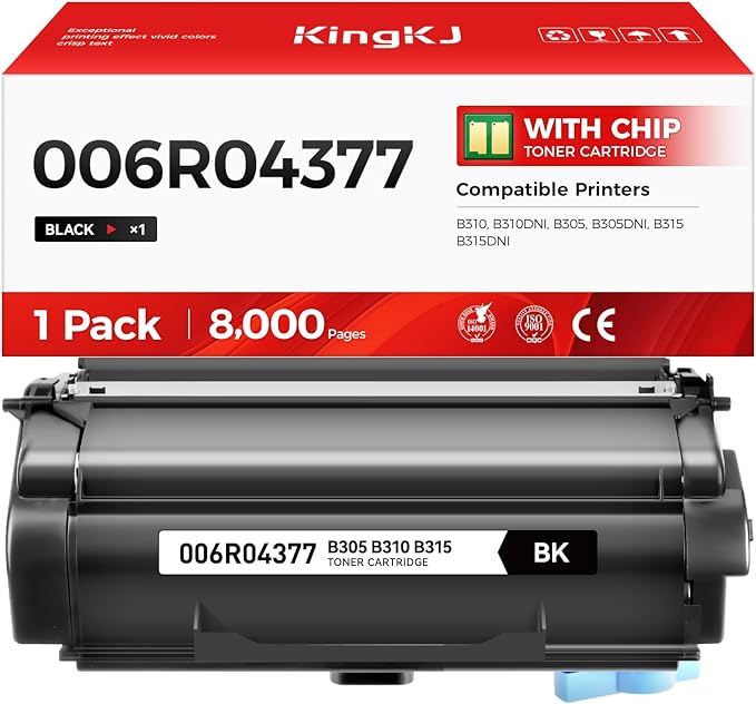 B310 B315 B305 Black Toner Cartridge High-Yield with chip 1-Pack Replacement for Xerox 006R04376 006R04377 006R04378 Toner Compatible with Xerox B310 B310DNI B305 B305DNI B315 B315DNI Printer Ink Copy