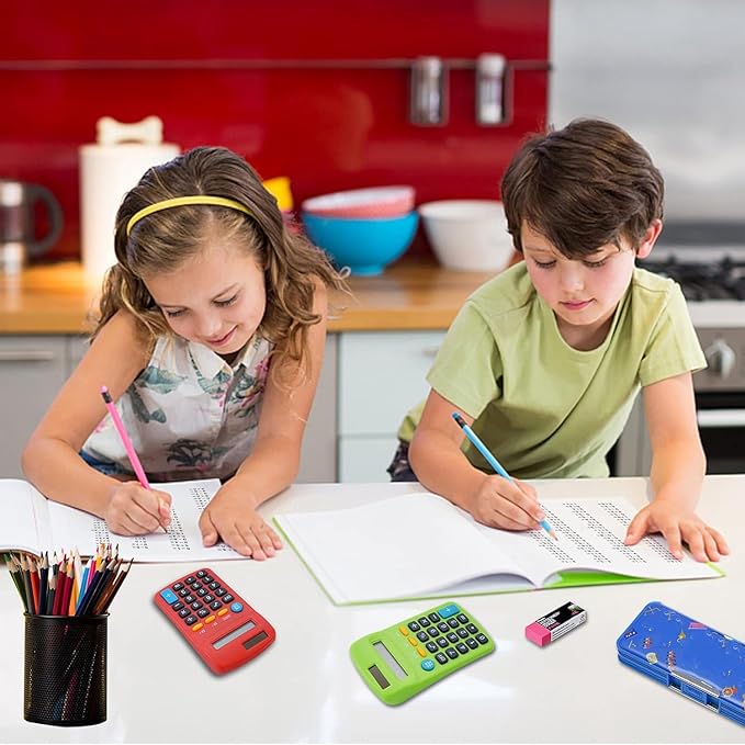 18 Pieces Pocket Calculator,Pocket Size Mini Calculators,8 Digit Display Basic Calculator,Solar Battery Dual Power Desktop Calculators for Students Kids Home Office (Multicolor, 18 Pieces)