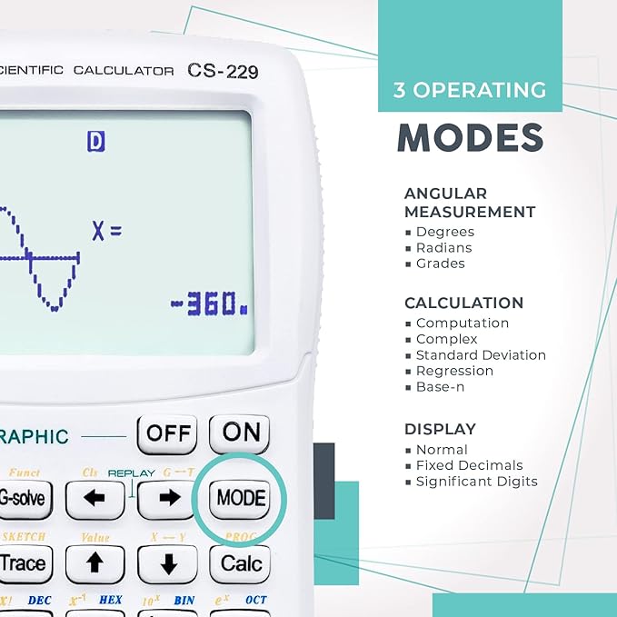 CATIGA Scientific Calculator with Graphic Functions - Multiple Modes with Intuitive Interface - Perfect for Students of Beginner and Advanced Courses, High School or College
