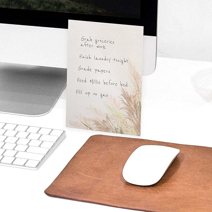 Pampas Grass Sticky Note Pads / 4" x 6" Repositionable Trendy Boho Sticky Notes / 50 Sheets Per Pad/Set of 5 Designs/Made in USA