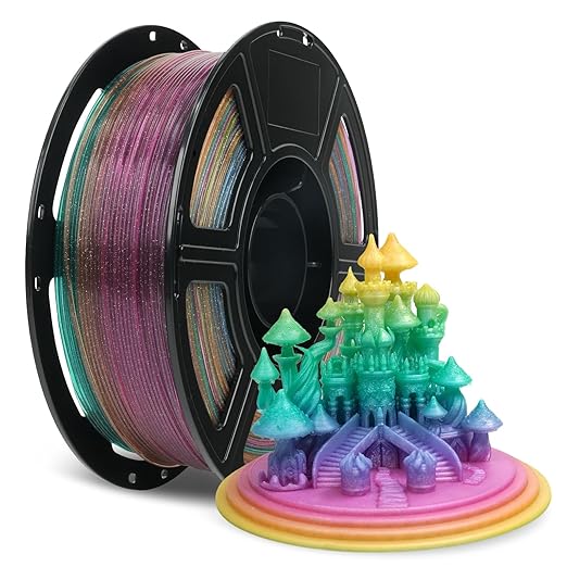 FLASHFORGE Rapid PLA Filament 1.75mm Chameleon Rainbow Candy, Max 500mm/s High Speed Printing,3D Printer Filament 1kg (2.2lbs) Spool, Enjoy Exceptional Print Quality