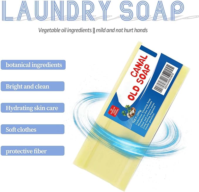 Canal Old Soap with Brush, Grand Old Soap for Stains, Canal Underwear Cleaning Laundry Long Lasting Fragrance Soap Bars, Gentle Not Hurt Hands Removing Old Stains (3PCS)