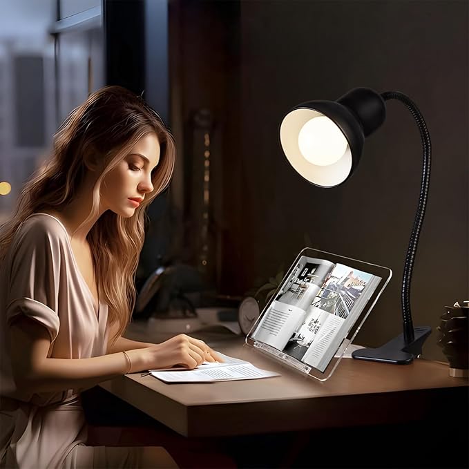 Clip on Desk Lamp, 360° Rotating Ggooseneck Lamp, Ring Light, Revolutionary Eye-Caring Desk Lamp, Portable Clip-On Reading Light for Bedroom and Office, Study Clamp - The Ideal Home Lighting Solution