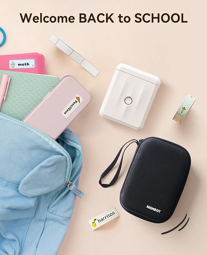 NIIMBOT Label Maker Machine Bluetooth Label Printer for School Home Office Organization, Wireless Mini Labeler D110 Upgraded Version, Label Machine with Label, White