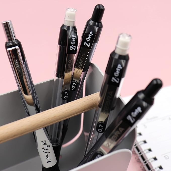 Zebra Pen Z-Grip Writing Set, Retractable Ballpoint Pens and Mechanical Pencils, Medium Point, #2 HB Lead Pencils, Black Ink, School Supplies, Teacher Supplies and Office Supplies, 18-Pack (24218)