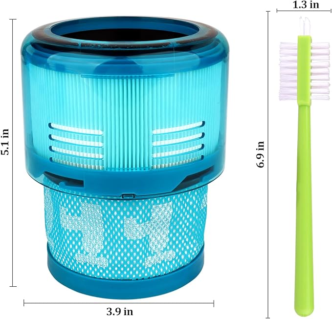 Fullclean Filter Replacements Compatible with Dyson Gen5 Gen 5 Detect Cordless Vacuum Cleaner,Post Filters Replaces Part #972352-01,3 Pack