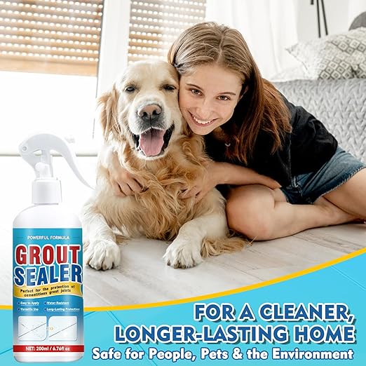 Grout Sealer, Waterproof Grout Sealer for Shower Tile, Clear Grout and Tile Sealer Spray, Long Lasting Shower Sealant for Floor, Bathroom, Stone, Marble, Indoor and Outdoor (200ml)