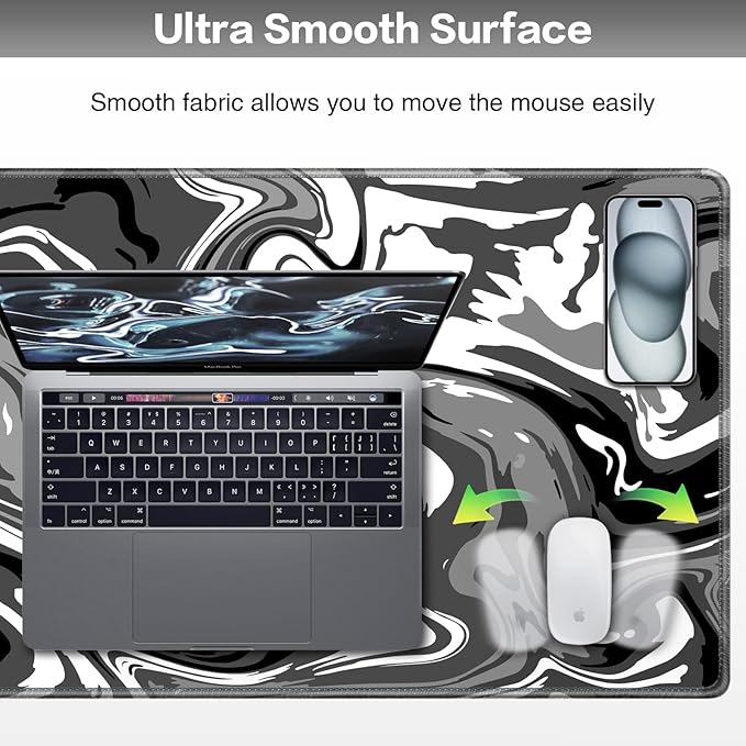 Gaming Mouse Pad, Large Mouse Pad XXL 35.4×15.7in, Extended Computer Keyboard Mouse Mat Desk Pad for Laptop with Stitched Edges, Waterproof Mousepad for Gamer Home&Office Women