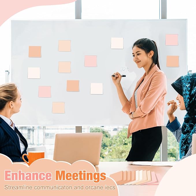 Fainne 24 Pack Sticky Notes Bulk Back to School Supplies Self Stick Note Pads Paper Memo for Office First Day of School Student Teacher Essentials (2 x 2 Inches,Pink)