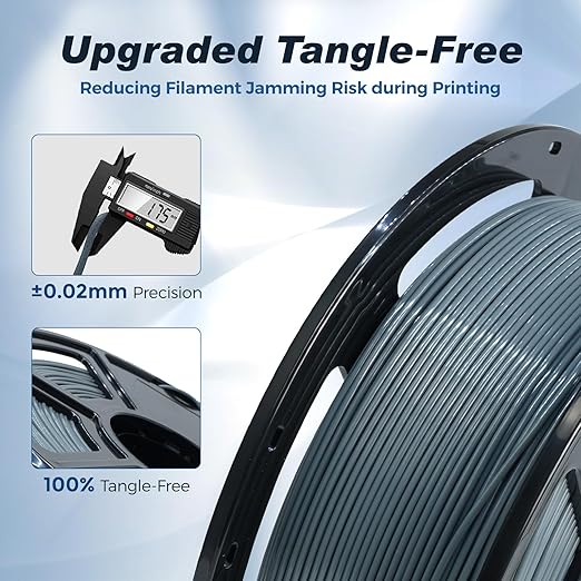 FLASHFORGE Rapid PLA Filament 1.75mm Iron Grey, 500mm/s High Speed Printing, 3D Printer Filament 1kg Spool, Dimensional Accuracy +/- 0.02mm, Enjoy Exceptional Print Quality