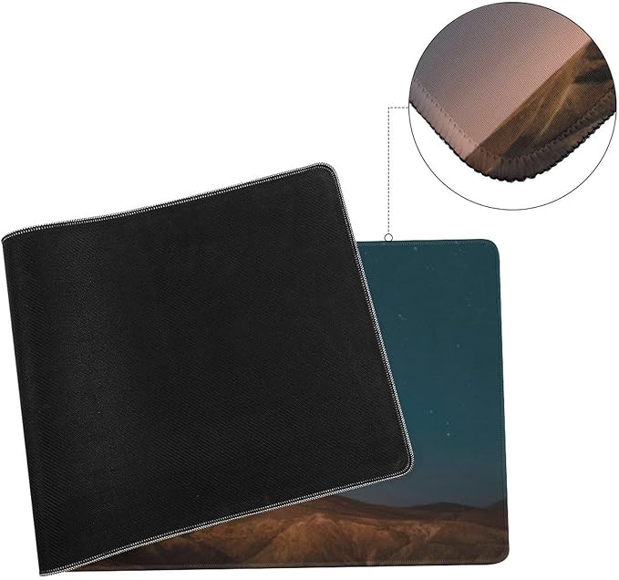 Dawn Moon Phase Large Mouse Pad, Mountains Gaming Desk Mat, XL Keyboard Desk Pad Mat for Desktop, 31.5"x11.8" Non-Slip Base Big Mousepad with Stitched Edges