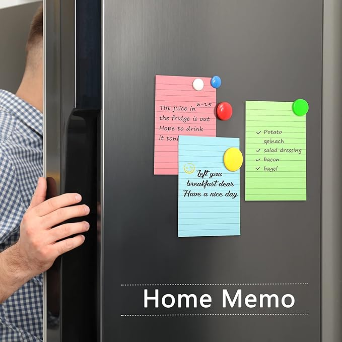 Thenshop 20 Pieces Lined Sticky Notes 4x6 Pastel Ruled Post Stickies Sticky Note Pads Memo Pads for Home Office Supplies, 50 Sheets/Pad(Mixed Colors)