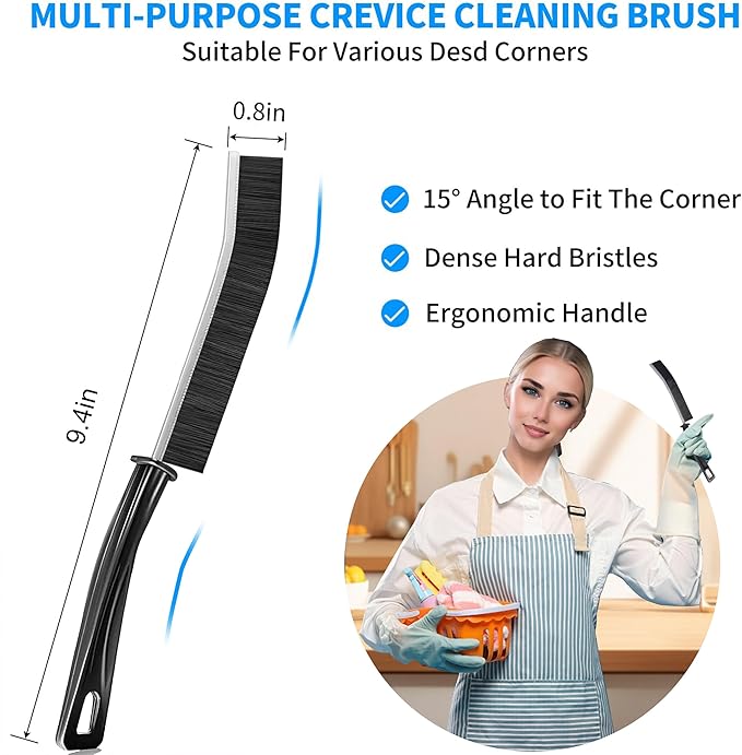 6Pcs Hard Bristle Crevice Cleaning Brush, Small Cleaning Brush, Grout Cleaner Brush, Toilet Brush, Scrub Brush for Shower Tile, Skinny Gap Cleaning Tools for Kitchen, Home, Household, Window