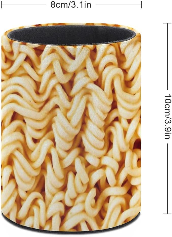 Ramen Noodles Pen Holder Pencil Organizer Cute Pencil Cup Desk Decor Makeup Brush Holder PU Multifunctional Office Suppliesfor Home Classroom School