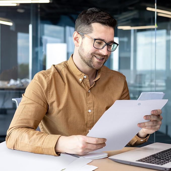 Teling 50 Pcs Manilla Envelopes Clasp Kraft Catalog with Closure for Storing Mailing 28 lb Kraft Envelope Paper for Office Document School Business Home (White,10 * 13)