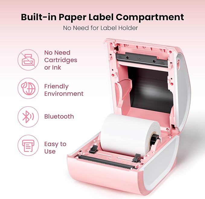Shipping Label Printer 4x6 - Thermal Label Printer for Small Business, Shipping Packages, Home, Office, Compatible with USPS, Shopify, Amazon, Tiktok