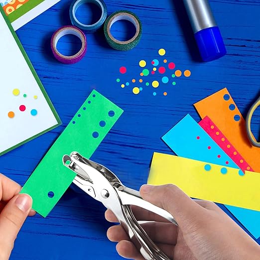 2 Pcs Hole Punch,Metal Single Hole Paper Punch Punchers,1/4 Inch and 1/8 Inch Single Hole Punch,Suitable for DIY Craft Labels and Greeting Cards Home Office Learning