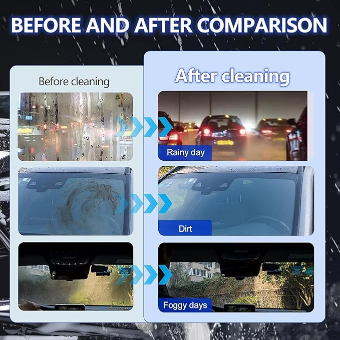 Oil Film Remover for Car Windshields and Windows, New Car Glass Oil Film Cleaner for Paint/Wheels Improve Driving Visibility Universal Anti-Rain Fog Glass Brush (1, Red)
