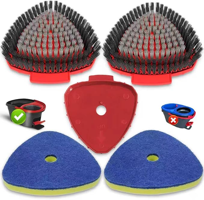 Spin Mop Replacement Head Compatible with O Cedar EasyWring 1 Tank,Scrubber Heads,Scrub Brush Attachment for Bathroom,Kitchen and Various of Hard Floors