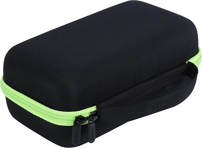 Storage Case Compatible with Brother P-Touch PTH110 / PTH111 Pro / PTE110 Portable Monochrome Label Maker (Black+Mint Green Zipper Case)