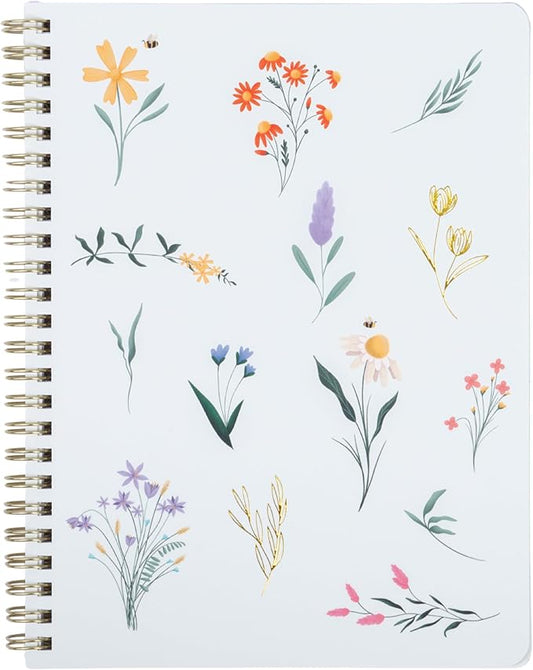 Happy Hoos® Aesthetic Spiral Notebook - 6.25" x 8.25" College Ruled Journal Notebook - Hard Cover Writing Journal for Work, School, Travel, More - Floral Notebook 8 Seasonal Designs(Spring Bloom)