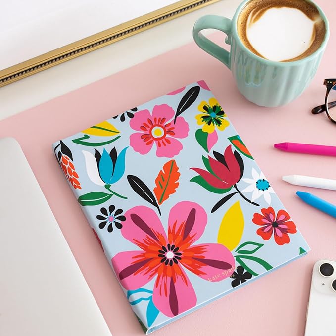 kate spade new york Small Concealed Spiral Notebook, 8.25" x 6.75" Journal Notebook with 112 Lined Pages, Safari Floral