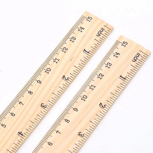 3 Pack Wooden Ruler 12 inch 8 inch and 6 inch Wooden Ruler Kit with Conversion Table Metric Straight Edge Linear Measurement Ruler,Wood Ruler for School, Classroom, Home, and Office