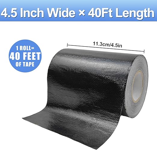 4.5Inch × 40FT RV Awning Repair Tape with Scissors, Outdoor Heavy Duty Repair Tape for Tarp, Tent, Boat Cover, Canvas, Sail Tape, Waterproof, UVproof and Heat-Resistant Tear Repair Pctch Kit