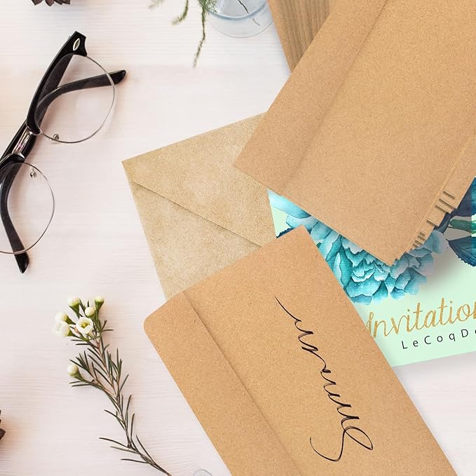 50 packages #10 Business envelopes, Mailing Envelopes, Self-adhesive standard Envelopes, for personal and business use, checks, mailing letters, invoices,4 1/8 x 9 1/2 inches (brown)