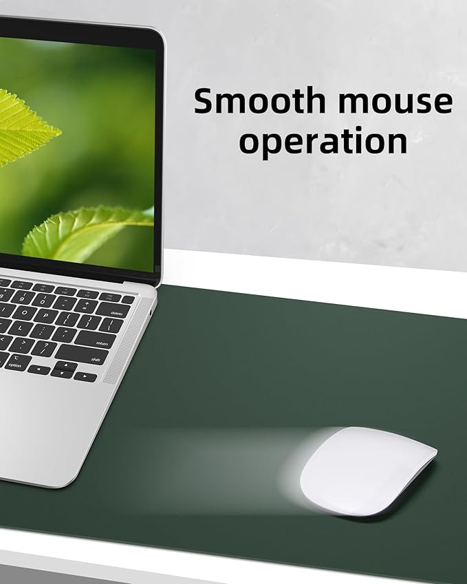 Large Desk Mat,55" x 17"Leather Desk Pad Protector,Large Mouse Pad,Office Desk Mat, Non-Slip PU Leather Desk Blotter, Laptop Desk Pad,Waterproof Desk Writing Pad for Office/Home/Decor (Dark Green)