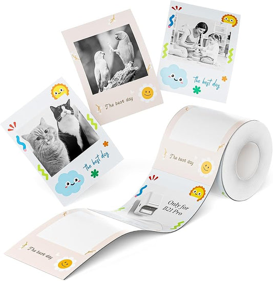 NIIMBOT Photo Papers Only for B21 Pro 300DPI Label Maker, Thermal Picture Labels Good Idea to Print Photos, Beauty Memories, Note,List (2.13''x2.91''-54x74mm)