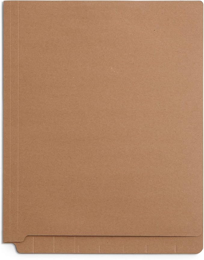 Blue Summit Supplies 50 Brown Fastener File Folders, Reinforced Metal Pronged Tab Files, Letter Size, Kraft