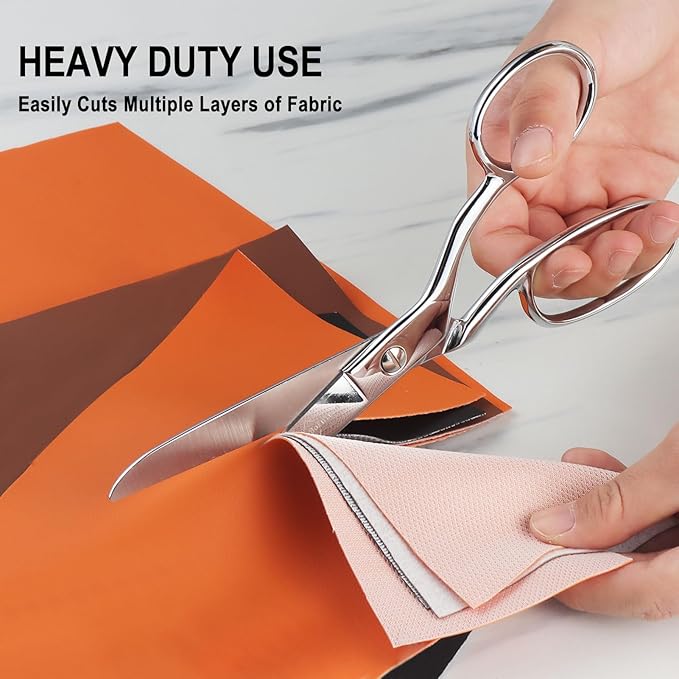 Stainless Steel Fabric Scissors – Professional Senior Tailor Sewing Scissors, Sharp Durable, Easily Cut Multiple Layers Fabrics, 8-Inch