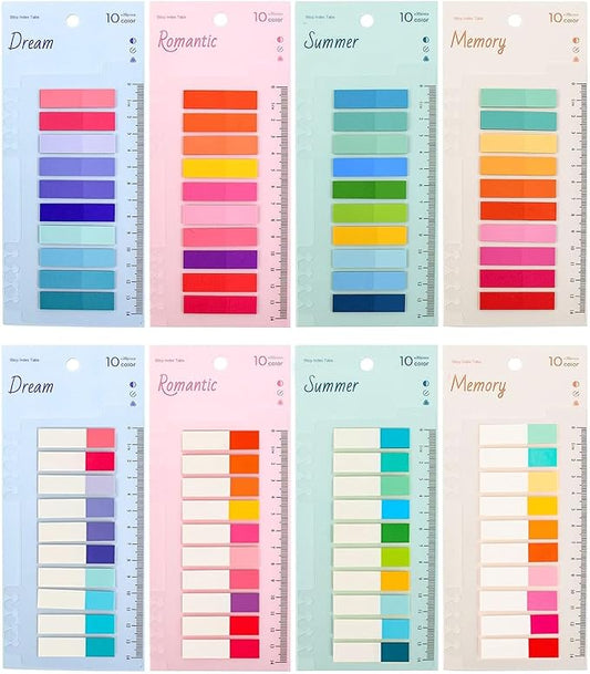 1600Pcs Sticky Tabs Book Tabs for Annotating Books,Transparent Sticky Notes, Multi-Colored Book Marks for Reading,Writable and Repositionable Page Marks Annotation Tabs (1600)