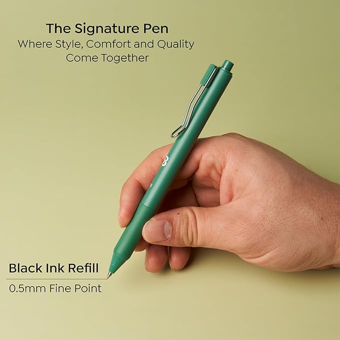 BLIEVE - Black Ink Gel Pens With Cool Matte Finish, Aesthetic and Cute Pens With Smooth Writing For Journaling And Bible Note Taking No Bleed Through, Cute School Supplies 8 Pack (Black Ink)