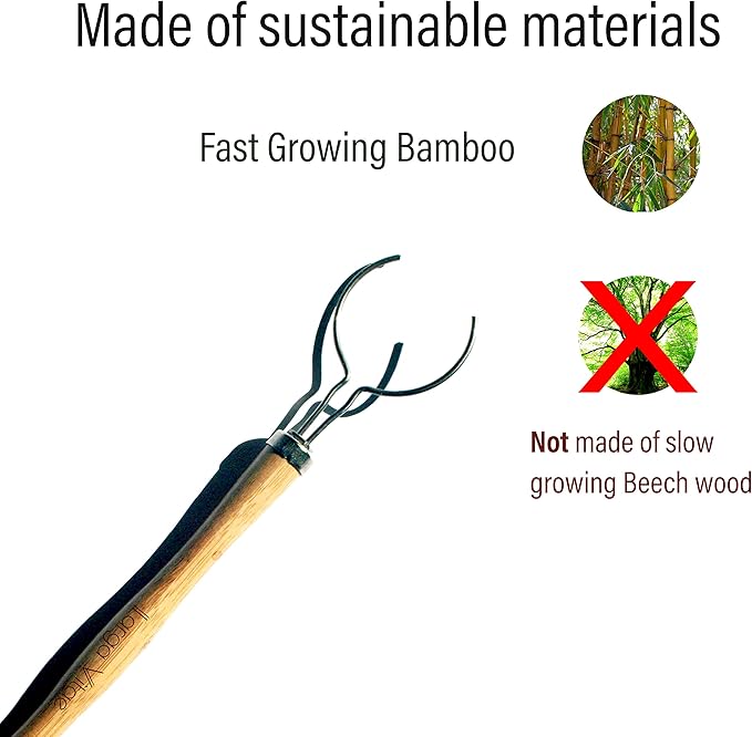 Larga Vitae Wooden Dish Brush Handles Made of Renewable, Biodegradable Bamboo, 3 Replacement Handles for Round 2 in Wide Tampico, Palm, Sisal Hemp, and Other Natural Fiber Bristle Brush Heads (Thin)