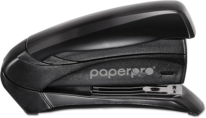 Bostitch Office Inspire Stapler, 15 Sheet Capacity, One Finger Use, No Effort, Spring Powered Stapler, Black