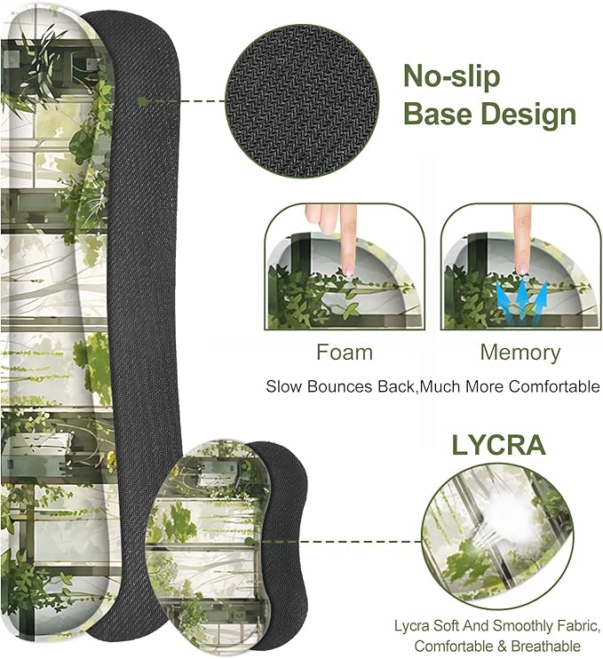 Large Mouse Pad and Keyboard Wrist Rest, Extended Mouse Pad with Wrist Support Ergonomic, Non-Slip Desk Mat, Desk Protector Blotter for Home Office, Window Green Plants