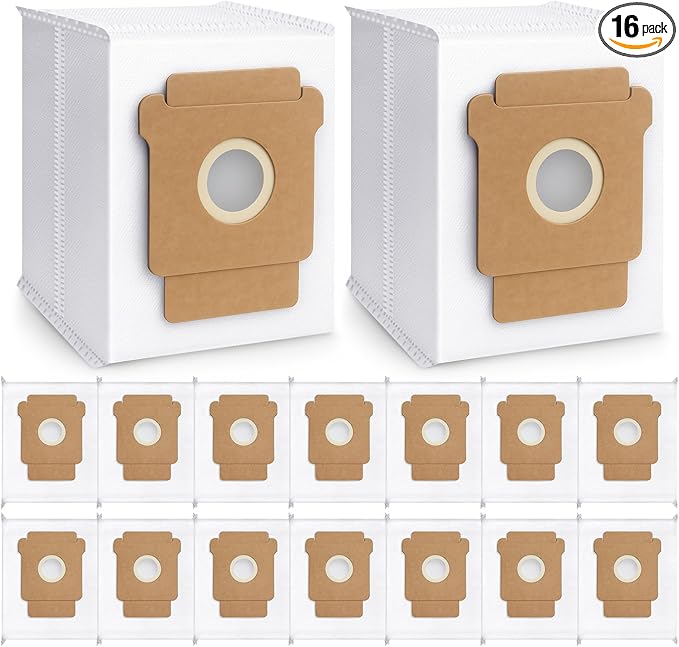 Bluevisk 16 Pack Plus 405 Combo Dust Bags for Roomba Essential Q0520/Plus 405 Combo/Plus 505 Combo/Plus 504 Vac/Y0140 Combo/Y0110/Q0120/Q011/104 Combo/105 Combo/105 Vac/Max 705 Vac/205 Vac Dust Bag