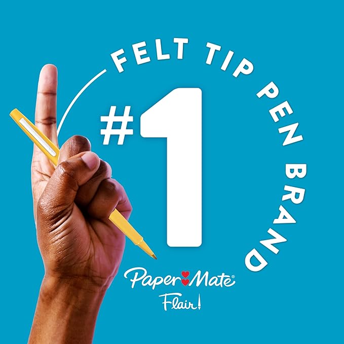 Paper Mate Flair Felt Tip Pens Ultimate Pack, Features 5 Different Types of Pens, Assorted Colors, 60 Count