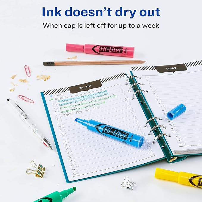 AVERY 17752 HI-LITER Desk-Style Highlighter, Chisel Tip, Assorted Colors, 4/Set