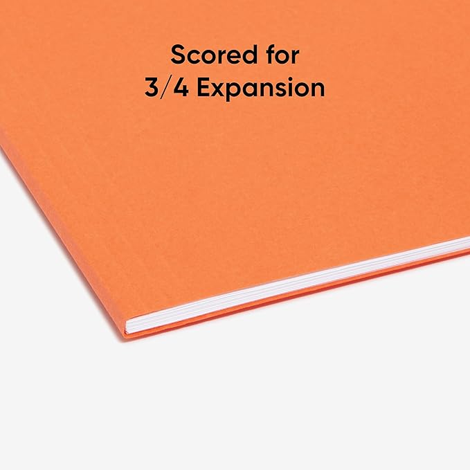 Smead Standard Hanging File Folders, 25 Count, Orange, 1/5-Cut Adjustable Tabs, Letter Size (64065)