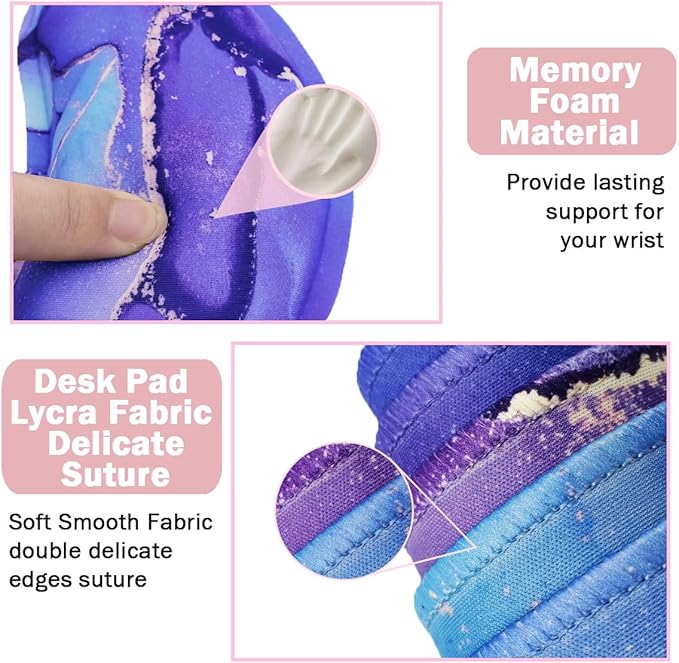 4-in-1 Large Mouse Pad, Keyboard Wrist Rest Pad & Wrist Support Mousepad Set, Extended Desk Pad Waterproof Desk Mat for Home Office Study Game