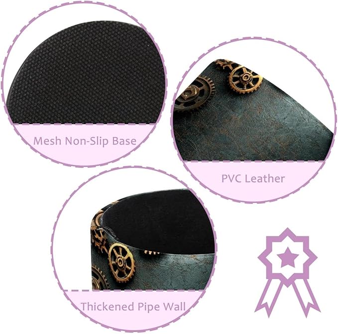 Steampunk Gears background (3) Pen Holder Stand Cup Pencil Holder Organizer Makeup Brush Holders for Home Office Desk