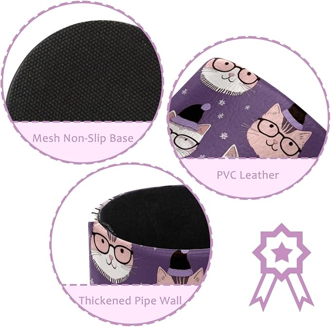 Leather Pen Holder for Desk Cute Cats Pencil Cup Desktop Organizer Makeup Brush Holders Office Supplies for Home, Kids & School