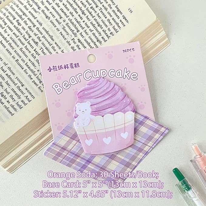 6 Dessert Designs Sticky Notes, Add Sweet Touch to Notes/Reminders, Charming