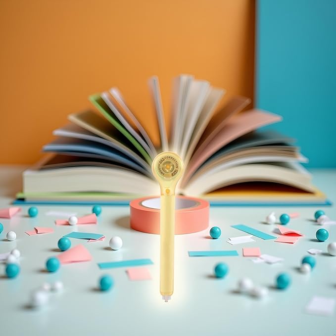 Yellow Pen Shape Correction Tape Adhesive Tape Error Correction Tools Word Correction Office School Supplies Creative Stationery, Correction Tape, Erasers and Correction Products 5mm*6m