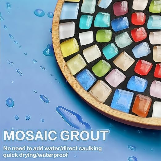 OOTDART Mosaic Crystal Grout, Mosaics Tile Tools, Mosaic Tile Accessories – Essential for Handmade Grouting and Perfect for DIY Craft Projects (Black, 4.5oz)