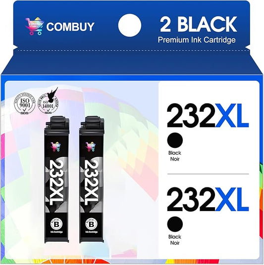 232XL Black Ink Cartridges Remanufactured for Epson 232XL Ink Cartridges Combo Pack for Expression Home XP-4200 XP-4205 Workforce WF-2930 WF-2950 XP4200 WF2950 Printer (2 Black)